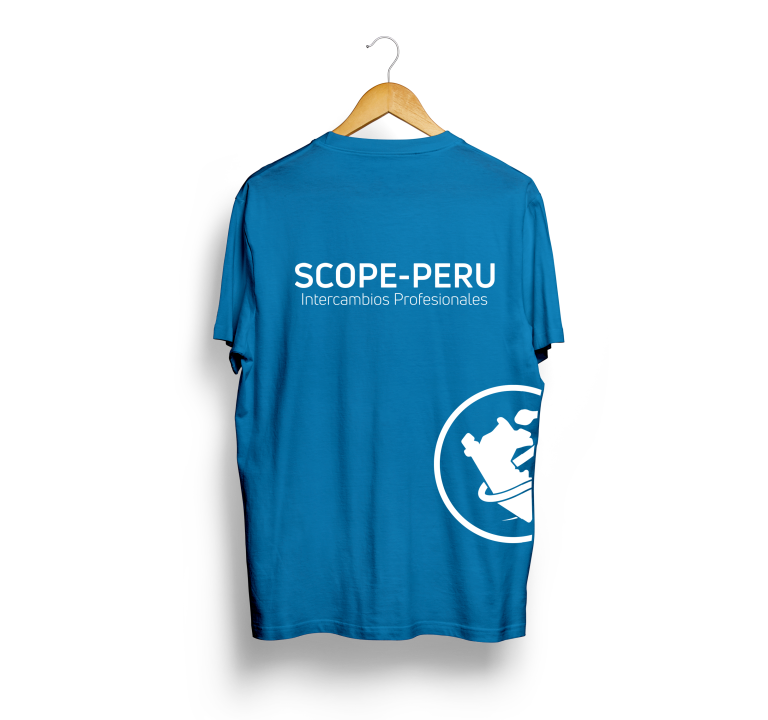 Polo SCOPE-PERU celeste detrás PNG