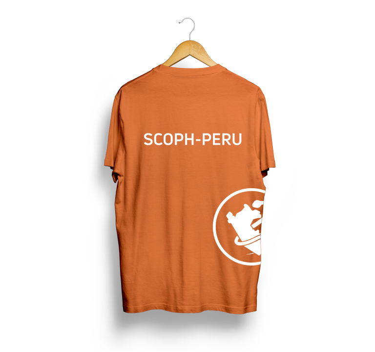 Polo SCOPH-PERU naranja trasera PNG