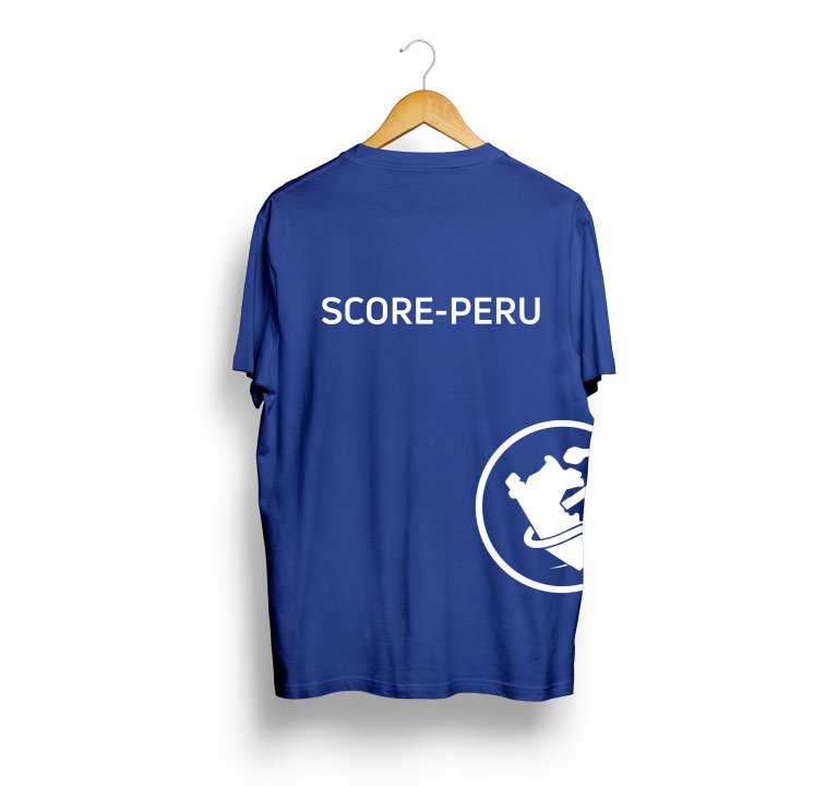 Polo SCORE-PERU azul trasera PNG